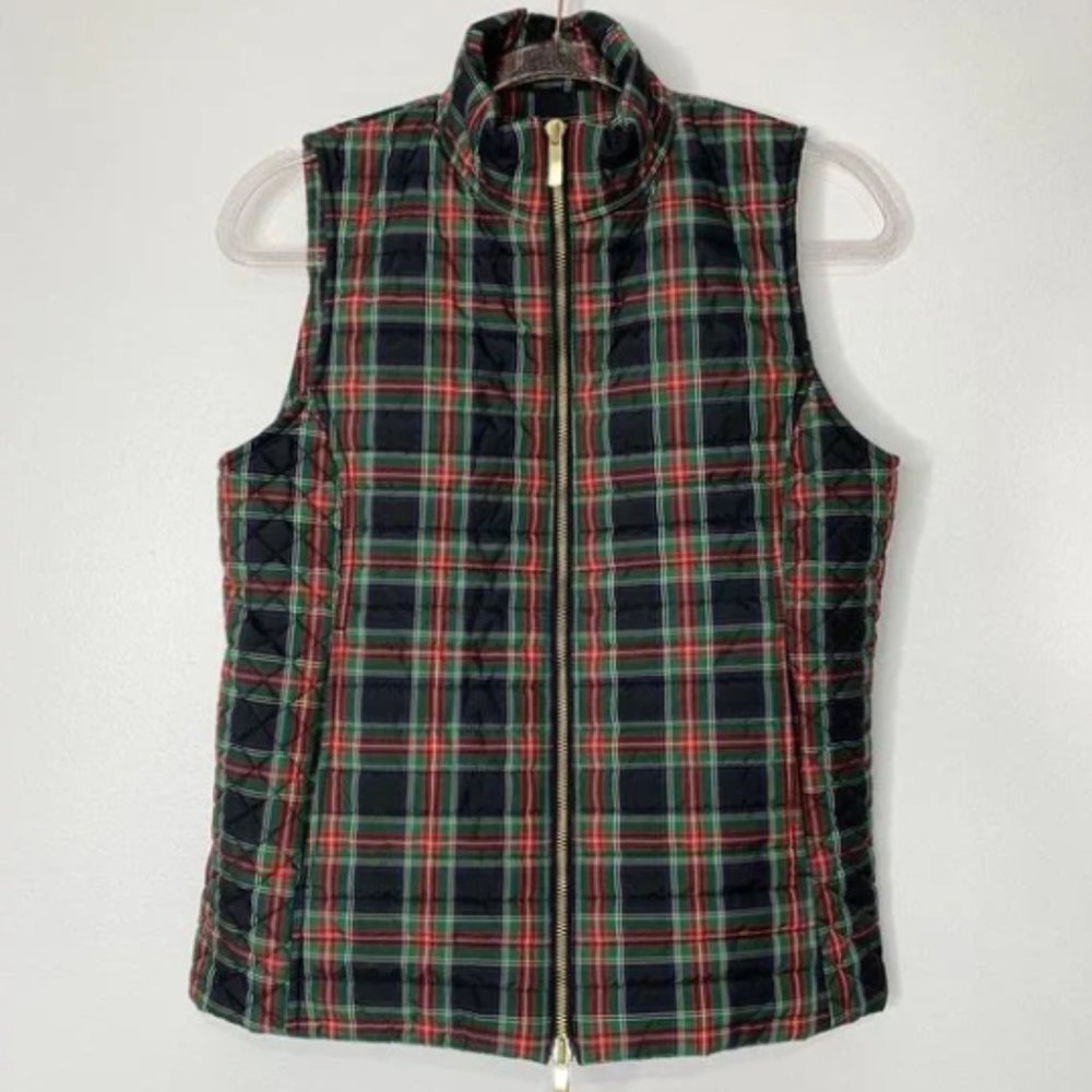 Vineyard Vines Tartan Plaid Puffer Vest Zip up Size MEDIUM